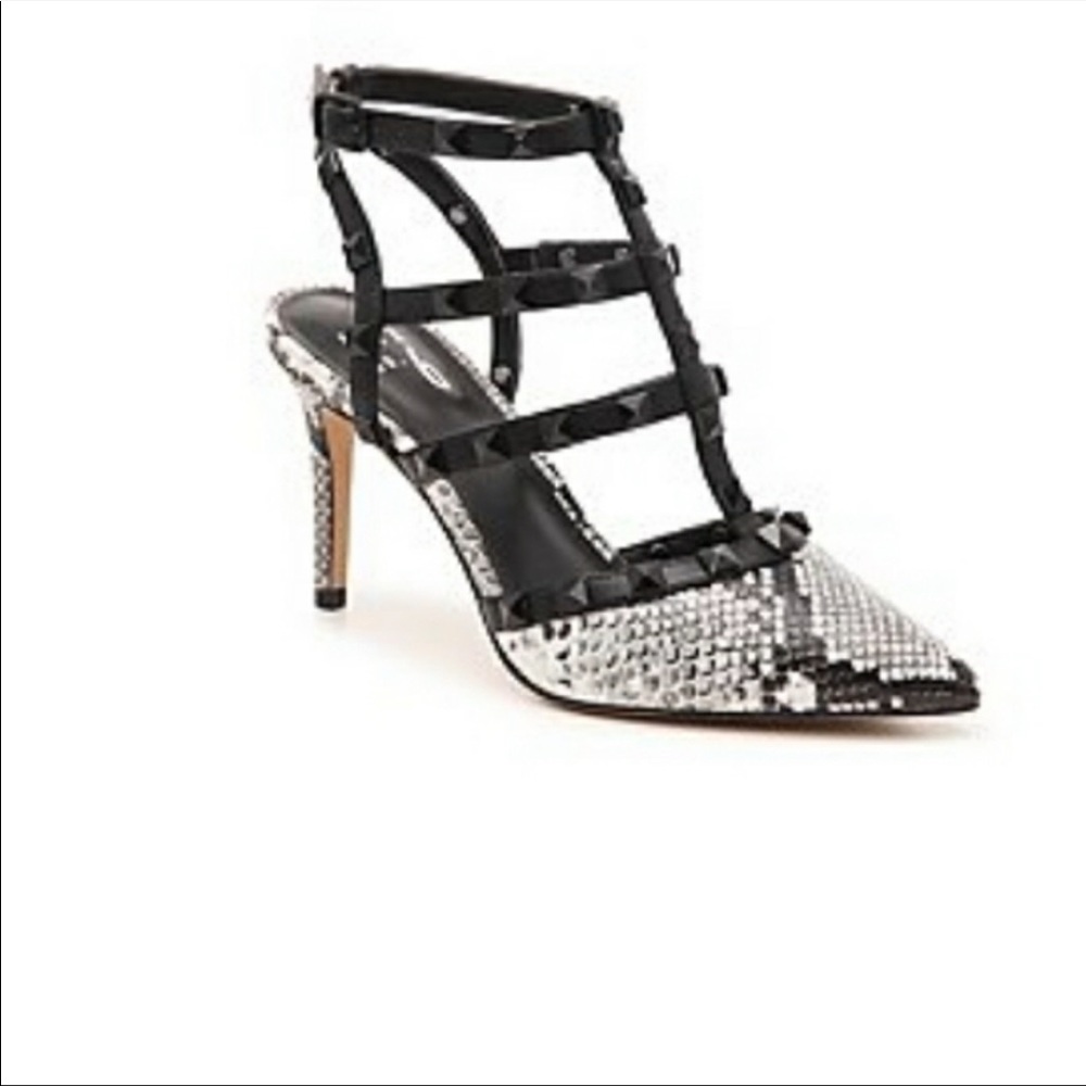 Mix No. 6 liraven snakeskin heels